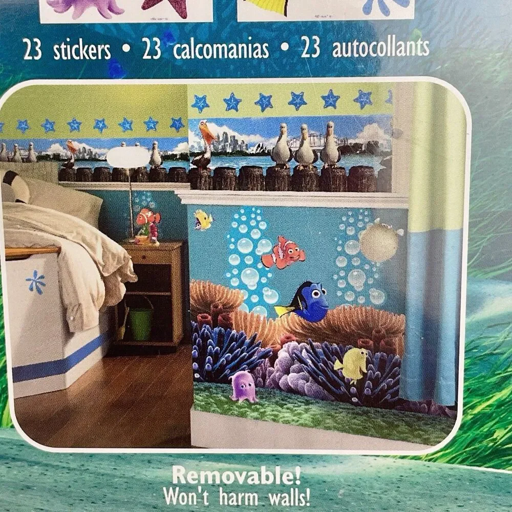 Disney Pixar Finding Nemo Removable 17.25” Pre-Pasted Border & Stickers New